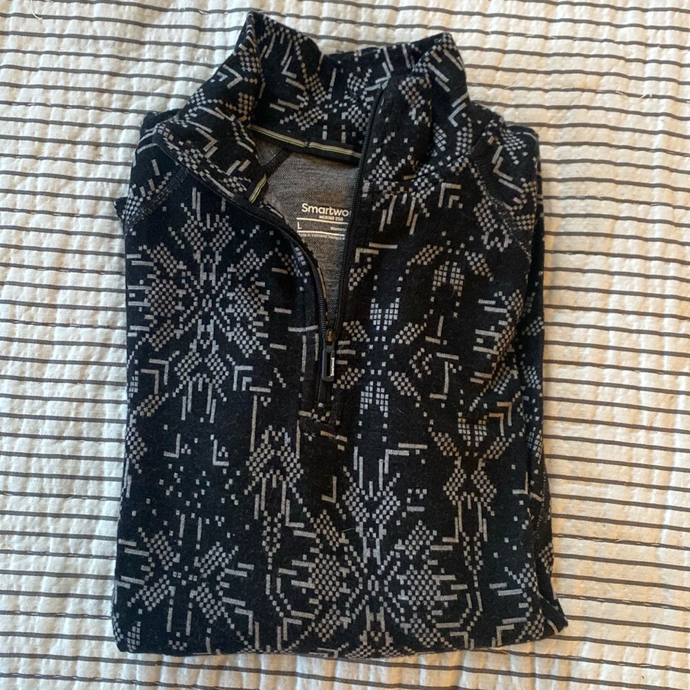 Smart wool merino wool half zip size L